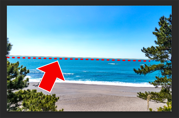 Photoshop（フォトショップ）で傾いた画像（写真）を水平に修正する方法について④